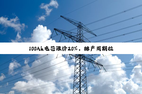 100Ah电芯涨价20%，排产周期拉长至2025年