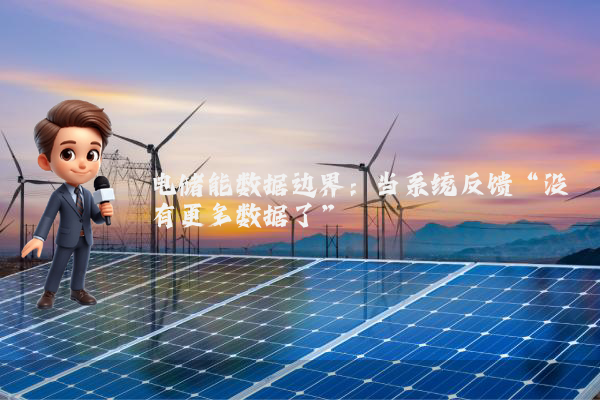 电储能数据边界：当系统反馈“没有更多数据了”