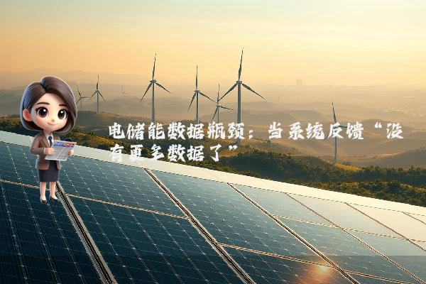 电储能数据瓶颈：当系统反馈“没有更多数据了”